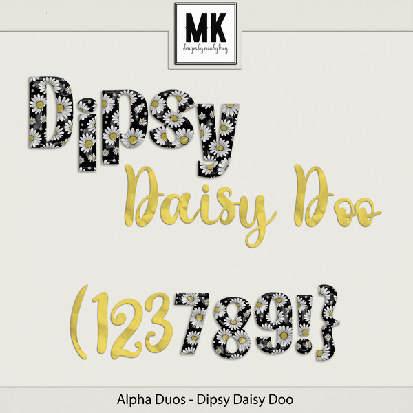 Alpha Duos - Dipsy Daisy Doo Digital Art - Digital Scrapbooking Kits
