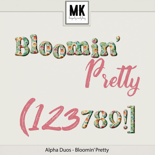 Alpha Duos - Bloomin' Pretty Digital Art - Digital Scrapbooking Kits