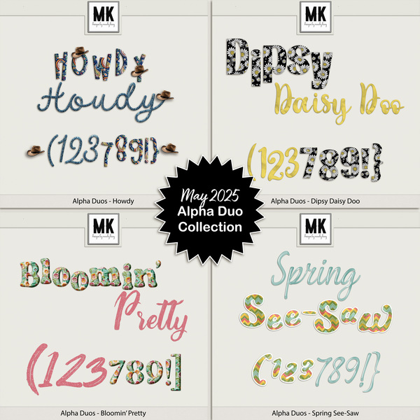 Alpha Duos - May 2025 BUNDLE Digital Art - Digital Scrapbooking Kits
