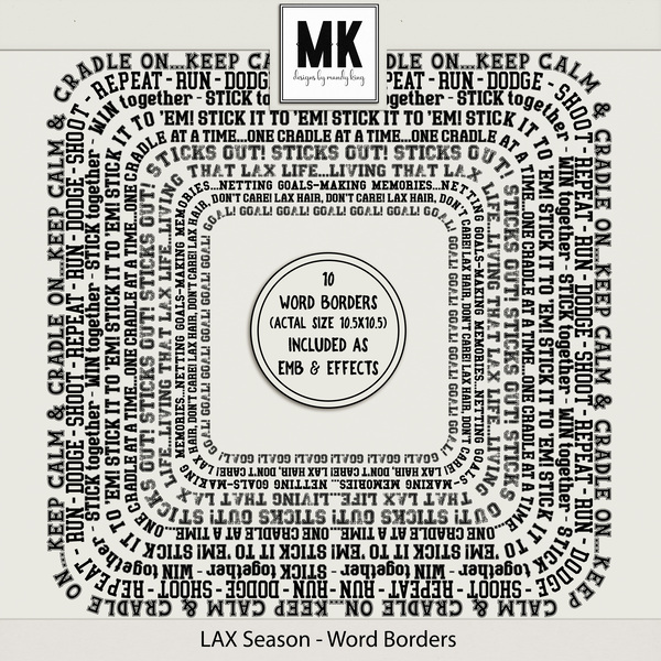 LAX Season - Wordy Borders Digital Art - Digital Scrapbooking Kits