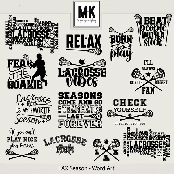 LAX Season - Word Art Digital Art - Digital Scrapbooking Kits