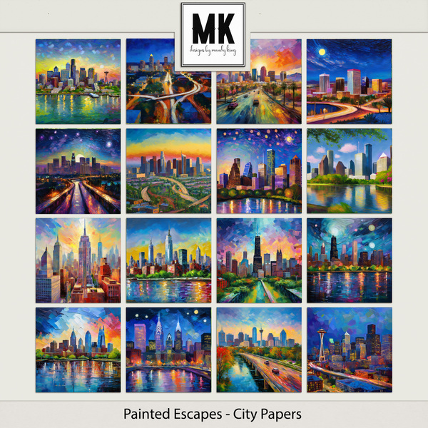 Painted Escapes - City Papers Digital Art - Digital Scrapbooking Kits