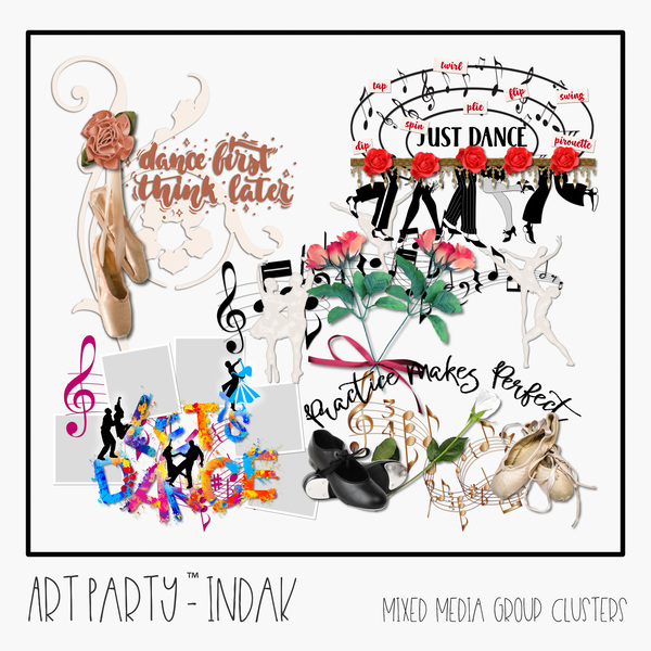 Indak - Mixed Media Group Clusters Digital Art - Digital Scrapbooking Kits