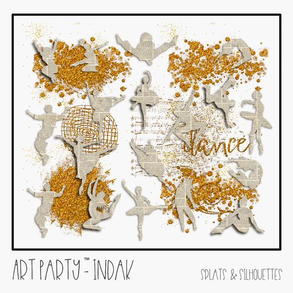 Indak - Splats & Silhouettes Digital Art - Digital Scrapbooking Kits