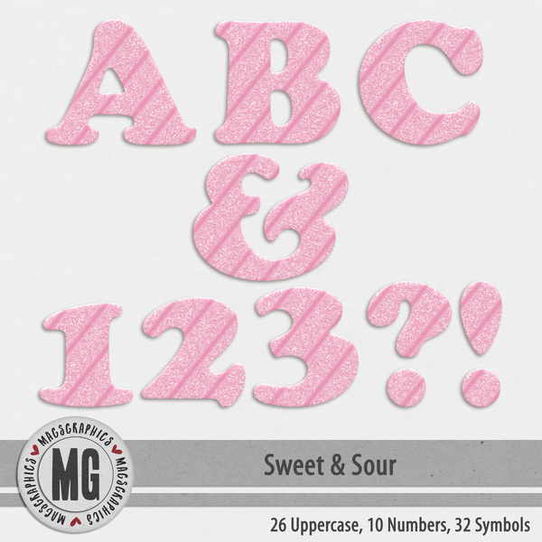 Sweet & Sour Alpha Digital Art - Digital Scrapbooking Kits