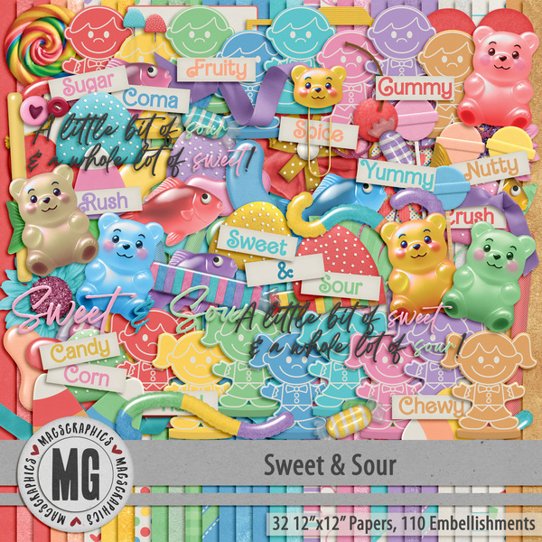 Sweet & Sour Kit Digital Art - Digital Scrapbooking Kits