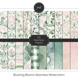 Blushing Blooms Seamless Watercolors