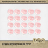 Wedding Watercolor Word Art Circles