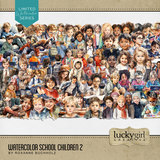 Watercolor School Children 2