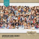 Watercolor School Children 1