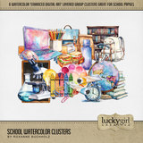 School Watercolor Clusters