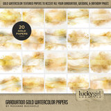 Graduation Gold Watercolor Papers