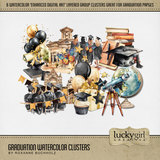 Graduation Watercolor Clusters