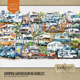 Camping Watercolor RV Vehicles