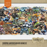 Camping Watercolor ATV Vehicles