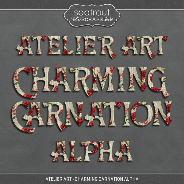 Atelier Art - Charming Carnation Alpha Digital Art - Digital Scrapbooking Kits