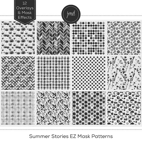 Summer Stories EZ Mask Patterns Digital Art - Digital Scrapbooking Kits