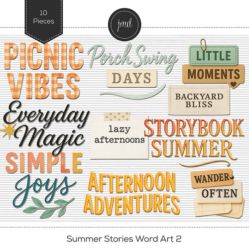 Summer Stories Word Art 2 Digital Art - Digital Scrapbooking Kits
