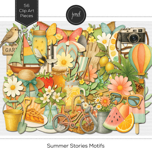 Summer Stories Motifs Digital Art - Digital Scrapbooking Kits