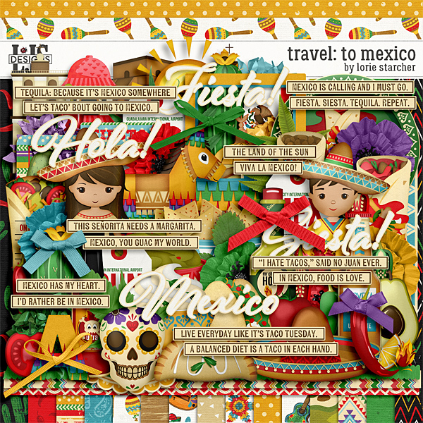 Travel - To Mexico Digital Art - Digital Scrapbooking Kits