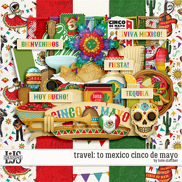 Travel - To Mexico Cinco De Mayo Digital Art - Digital Scrapbooking Kits