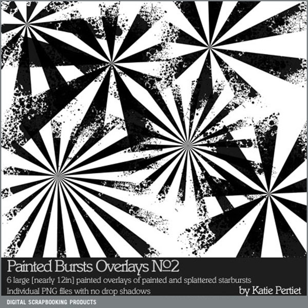 Painted Bursts Overlays 02 Digital Art - Digital Scrapbooking Kits