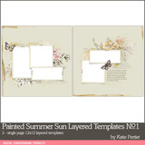Painted Summer Sun Layered Templates 01