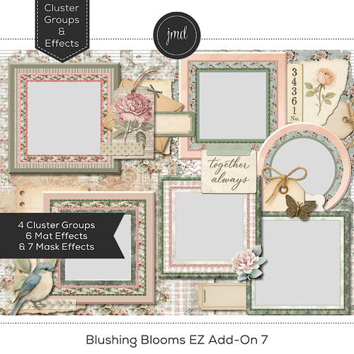 Blushing Blooms EZ Add-On 7 Digital Art - Digital Scrapbooking Kits