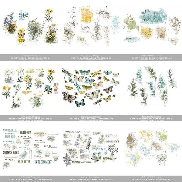 Krafty Garden Scrapbook Bundle 03 Digital Art - Digital Scrapbooking Kits