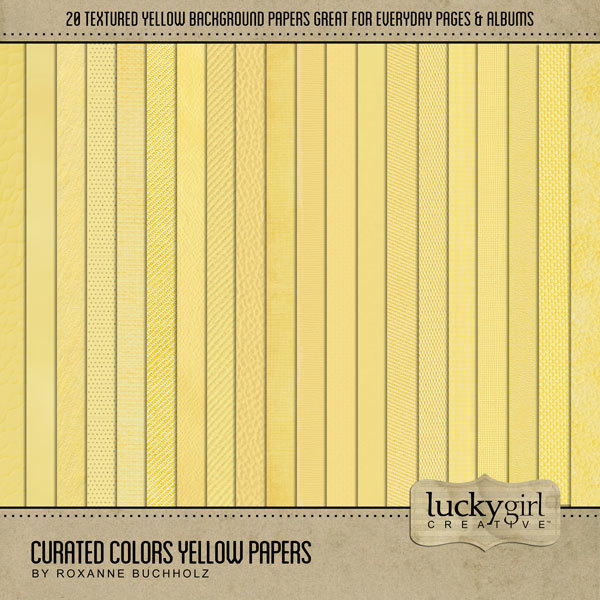 Curated Colors Yellow Papers Digital Art - Digital Scrapbooking Kits