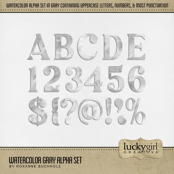 Watercolor Gray Alpha Set Digital Art - Digital Scrapbooking Kits