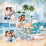 Tropical Beach Watercolor Photo Clusters