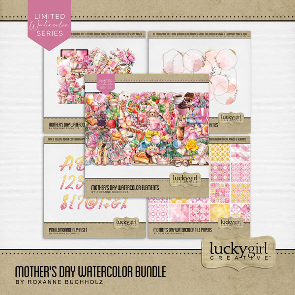 Mother's Day Watercolor Bundle Digital Art - Digital Scrapbooking Kits