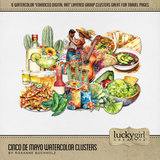 Cinco de Mayo Watercolor Clusters