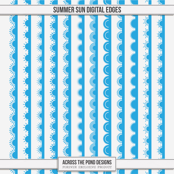 Summer Sun Digital Edges Digital Art - Digital Scrapbooking Kits