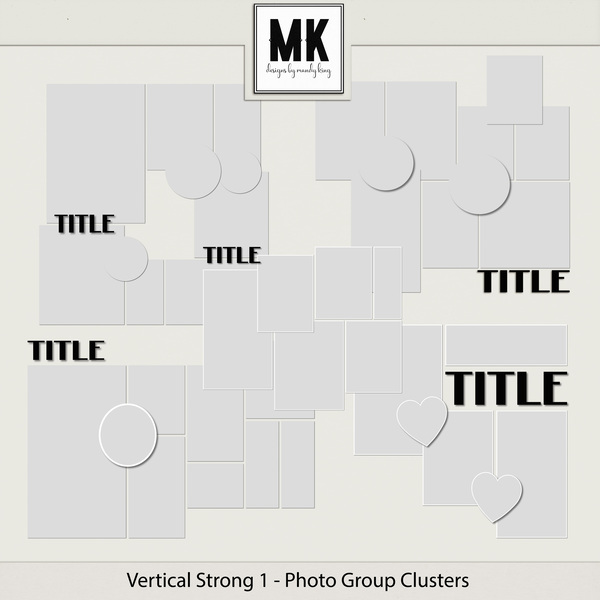 Vertical Strong Photo Group Clusters Digital Art - Digital Scrapbooking Kits