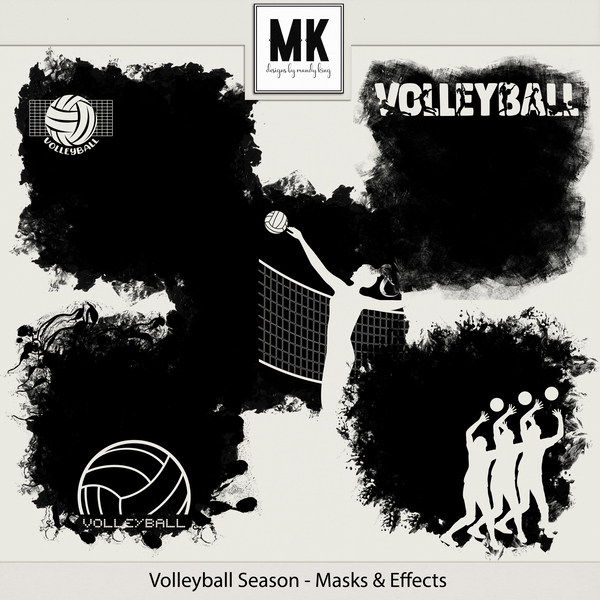 Volleyball Season - Masks & Effects Digital Art - Digital Scrapbooking Kits