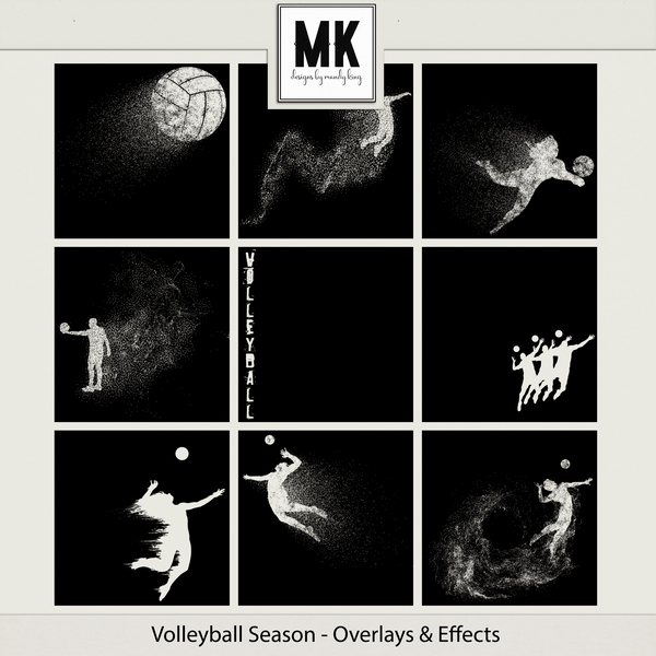 Volleyball Season - Overlays & Effects Digital Art - Digital Scrapbooking Kits