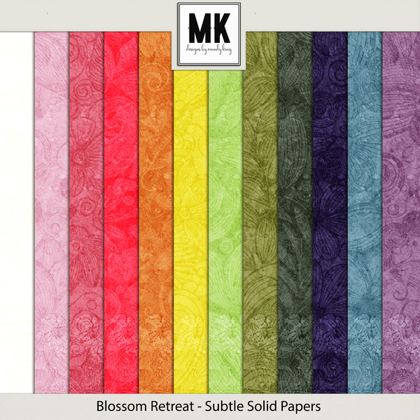 Blossom Retreat - Subtle Solid Papers Digital Art - Digital Scrapbooking Kits