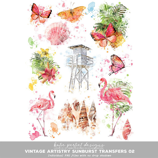 Vintage Artistry Sunburst Transfers 02 Digital Art - Digital Scrapbooking Kits