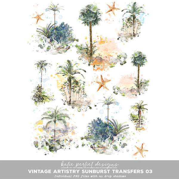 Vintage Artistry Sunburst Transfers 03 Digital Art - Digital Scrapbooking Kits