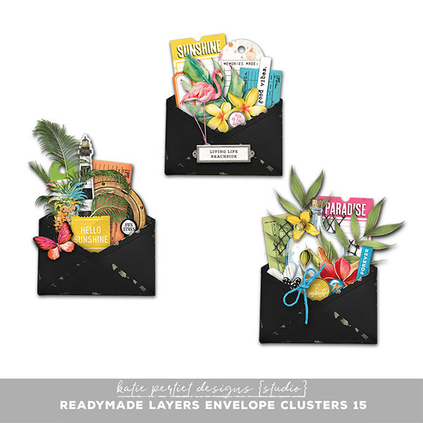Readymade Layers Envelope Clusters 15 Digital Art - Digital Scrapbooking Kits
