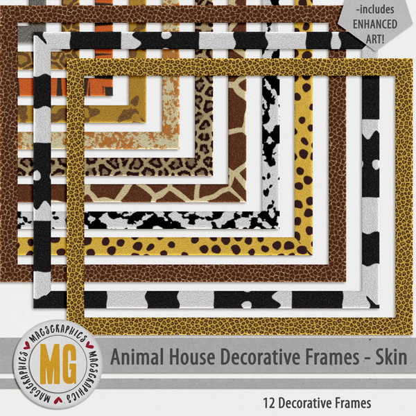 Animal House Decorative Frames - Skin Digital Art - Digital Scrapbooking Kits