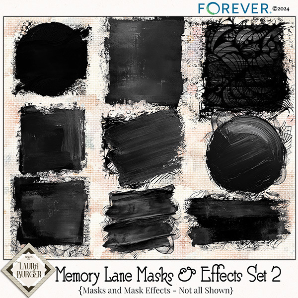Memory Lane Masks and Effects Set 2 Digital Art - Digital Scrapbooking Kits