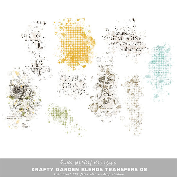 Krafty Garden Blend Transfers 02 Digital Art - Digital Scrapbooking Kits