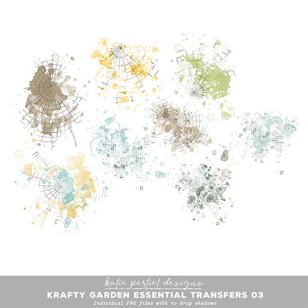 Krafty Garden Essential Transfers 03 Digital Art - Digital Scrapbooking Kits