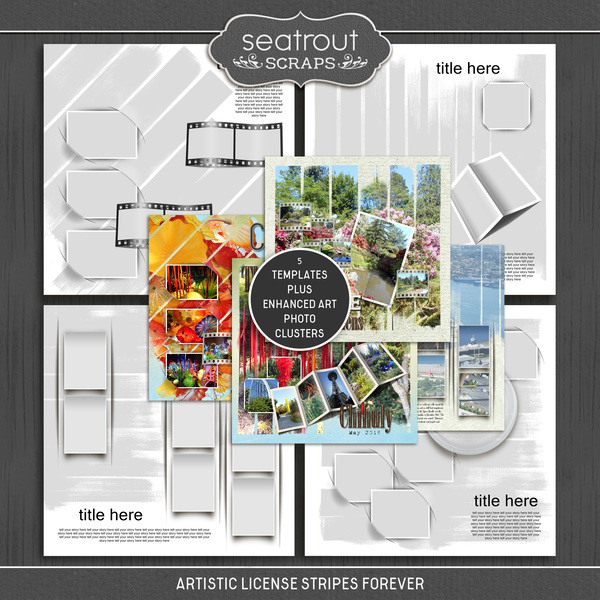 Artistic License Stripes Forever Digital Art - Digital Scrapbooking Kits