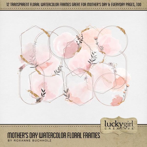 Mother's Day Floral Frames Digital Art - Digital Scrapbooking Kits