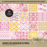 Mother's Day Watercolor Tile Papers