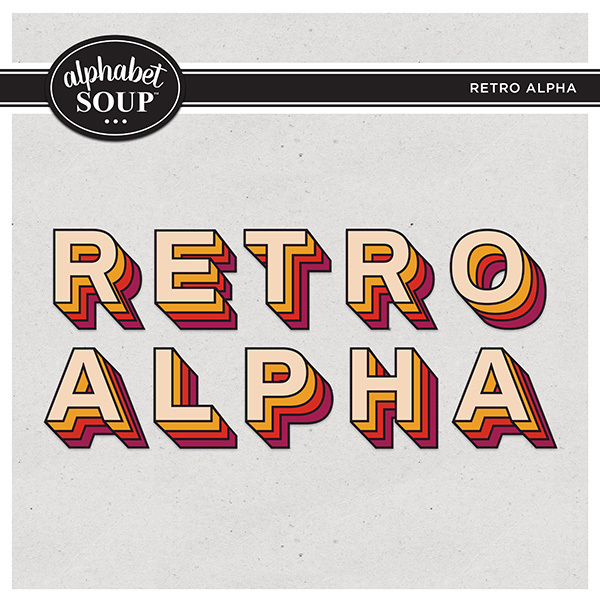 Retro Alpha Digital Art - Digital Scrapbooking Kits